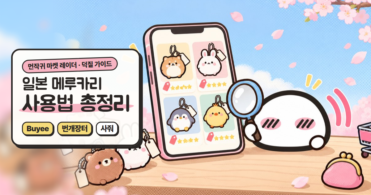 일본 메루카리 사용법: 한국에서 치이카와 굿즈 사는 법 (Buyee·번개장터·사줘)